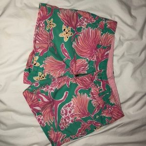 Green and Pink Lily Pulitzer Callahan Short